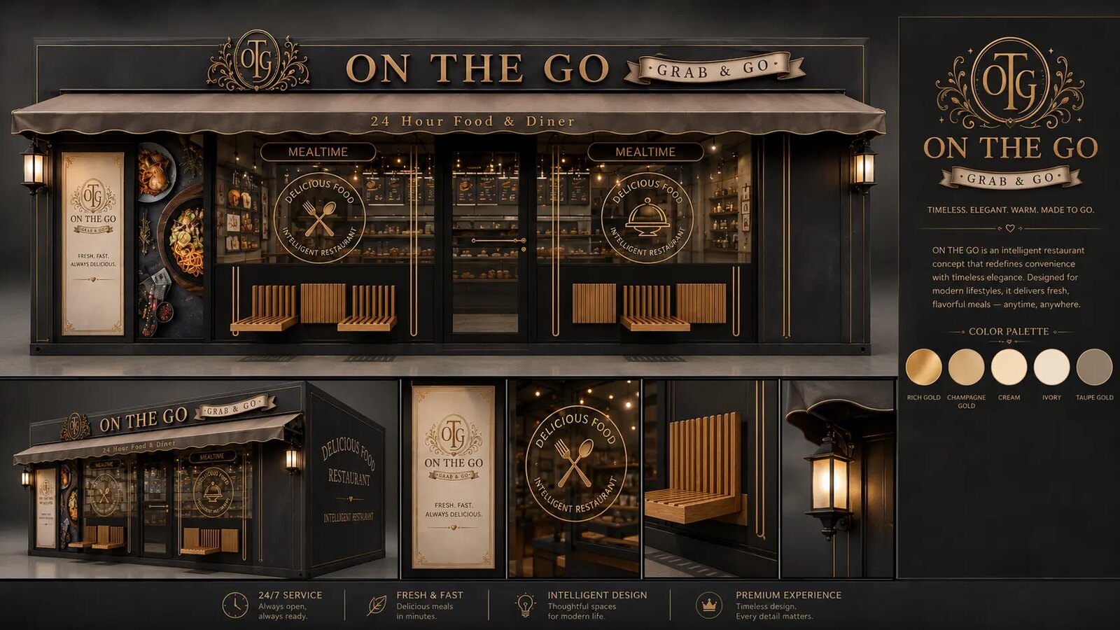 Interior of the On The Go mobile franchise unit with chilled walls and self-checkout